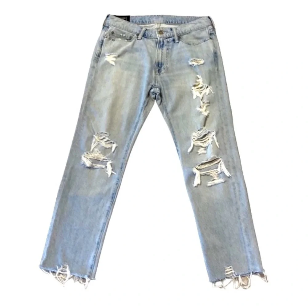Abercrombie & Fitch Light Wash Distressed Langdon Slim Jeans Size 29 x 30
